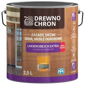 Zestaw Lakierobejca Extra Sosna 2,5L Drewnochron + Pędzel Włoski 70 mm GRATIS