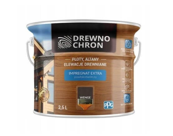 Zestaw Impregnat Extra Powłokotwórczy Wenge 2,5L Drewnochron + Pędzel Włoski 70 mm GRATIS Zestaw Impregnat Extra Powłokotwórczy Wenge 2,5L Drewnochron + Pędzel Włoski 70 mm GRATIS