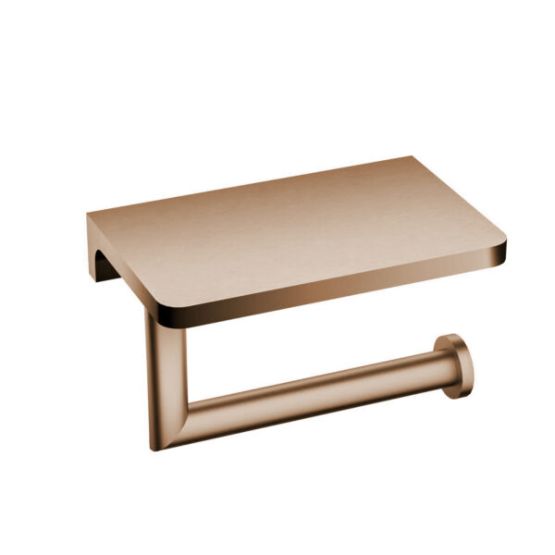 Uchwyt Na Papier Toaletowy Z Półką Na Telefon Miedź Szczotkowana 5090BRG Emporia