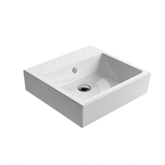 Umywalka Nablatowa Kube 50x47 Bez Otworu Biała 8930111 GSI