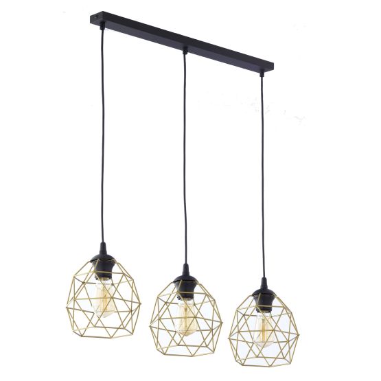 GALAXY BLACK  GOLD LAMPA wisząca 3 LISTWA