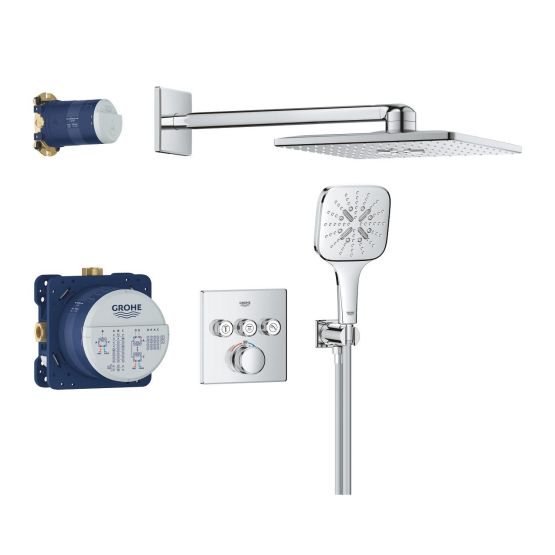 Zestaw Prysznicowy Grohtherm SmartControl Podtynkowy z Deszczownicą Rainshower SmartActive 310 Cube Grohe