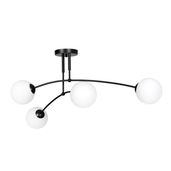 Lampa sufitowa PREGOS nowoczesna czarna E14 10W LED