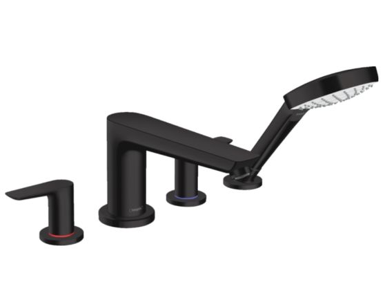4-Otworowa Bateria Na Brzeg Wanny Talis E Czarny Mat 71748670 Hansgrohe