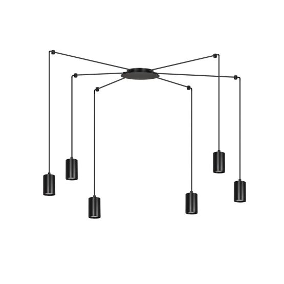 Lampa wisząca TRAKER nowoczesna czarna GU10 10W LED