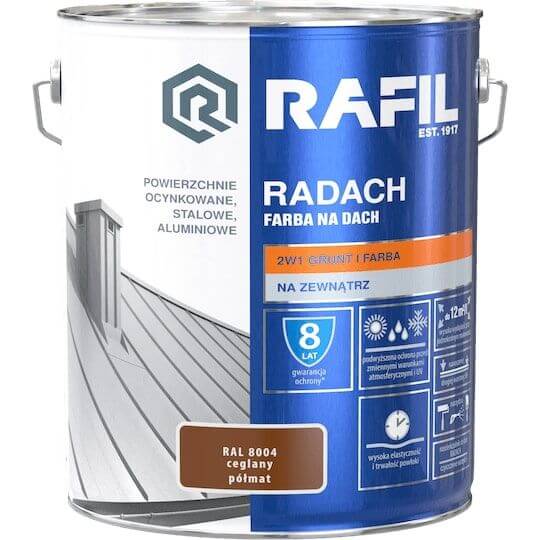Farba Na Dach Radach 10L Ceglany RAL 8004 Rafil