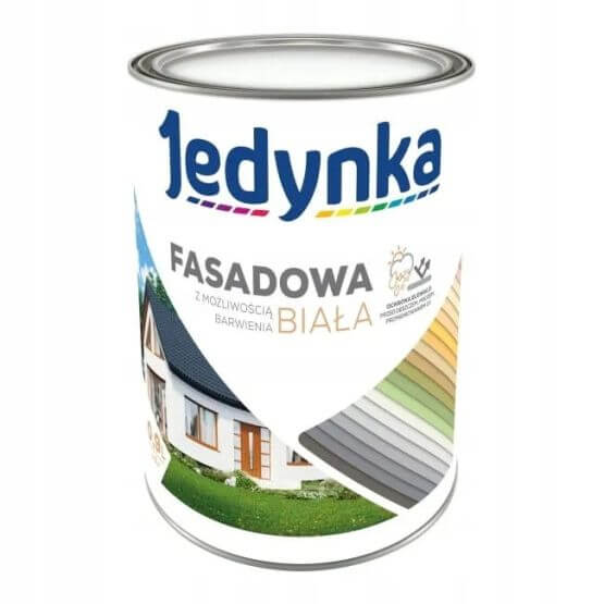 Farba Akrylowa Jedynka Fasadowa Biała Baza 0,9L Jedynka