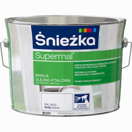 Emalia Olejno-Ftalowa Supermal Biały 0,2L Połysk Śnieżka