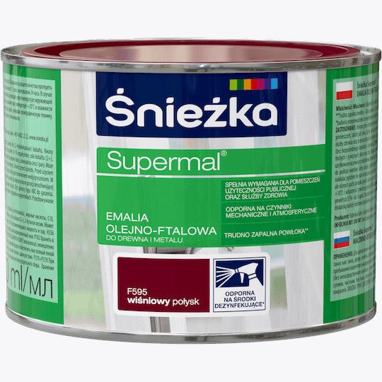 Emalia Olejno-Ftalowa Supermal Wiśniowy 0,4L Połysk Śnieżka