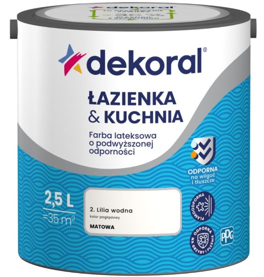 Farba Lateksowa Łazienka&Kuchnia Lilia Wodna 2,5L Dekoral