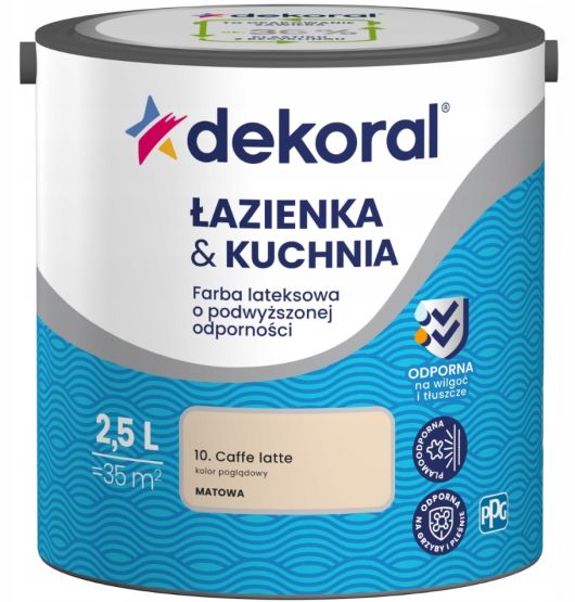 Farba Lateksowa Łazienka&Kuchnia Caffe Latte 2,5L Dekoral
