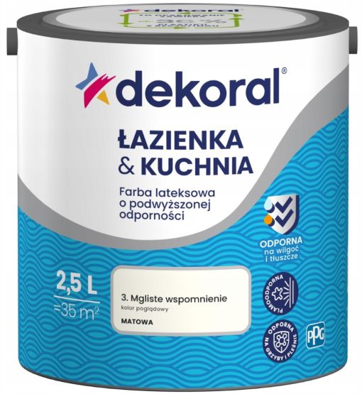 Farba Lateksowa Łazienka&Kuchnia Mgliste Wspomnienie 2,5L Dekoral