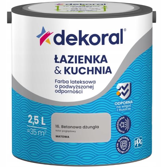 Farba Lateksowa Łazienka&Kuchnia Betonowa Dżungla 2,5L Dekoral
