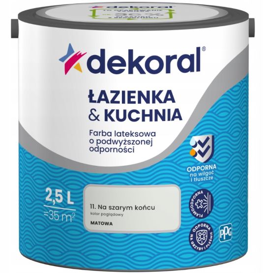 Farba Lateksowa Łazienka&Kuchnia Na Szarym Końcu 2,5L Dekoral