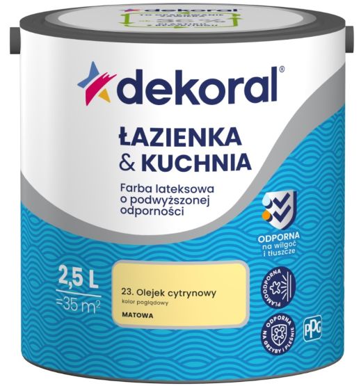 Farba Lateksowa Łazienka&Kuchnia Olejek Cytrynowy 2,5L Dekoral