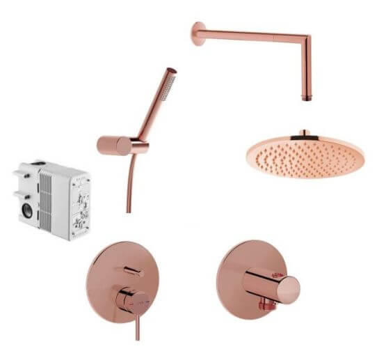 5904063482504 Zestaw Prysznicowy Podtynkowy Origin Miedź Vitra