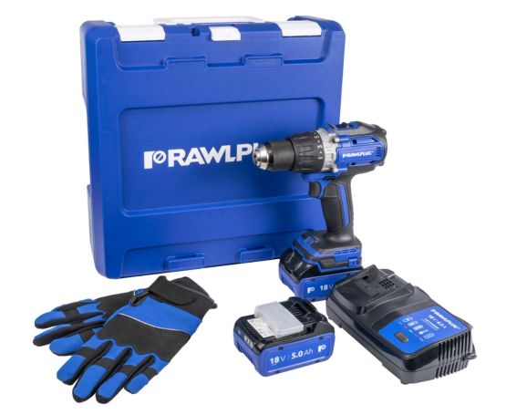 Wiertarko-Wkrętarka Udarowa 18V 100 Nm 2x Akumulator 5,0 Ah Szybka Ładowarka 6,5A, RawlCase R-PDD18-P100-XL2 Rawlplug