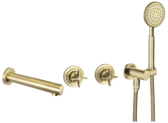 Zestaw Wannowo-Prysznicowy Temisto Mosiądz NAC_M9TQ Deante