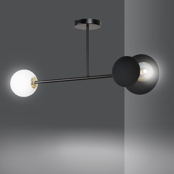 Lampa sufitowa VESIO nowoczesna czarna E27 15W LED