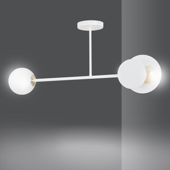 Lampa sufitowa MINERVA nowoczesna biała E27 15W LED
