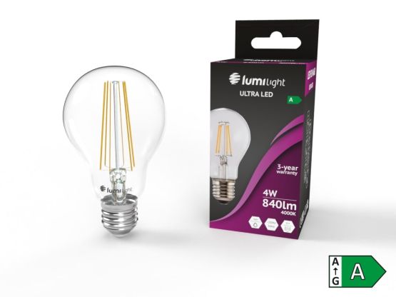 Led ULTRA FLM A60 E27 4W Neutralna LL6235 Lumilight