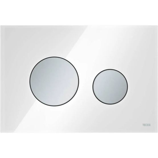 Przycisk Spłukujący Loop Szkło Białe/Chrom Mat 9240659 Tece