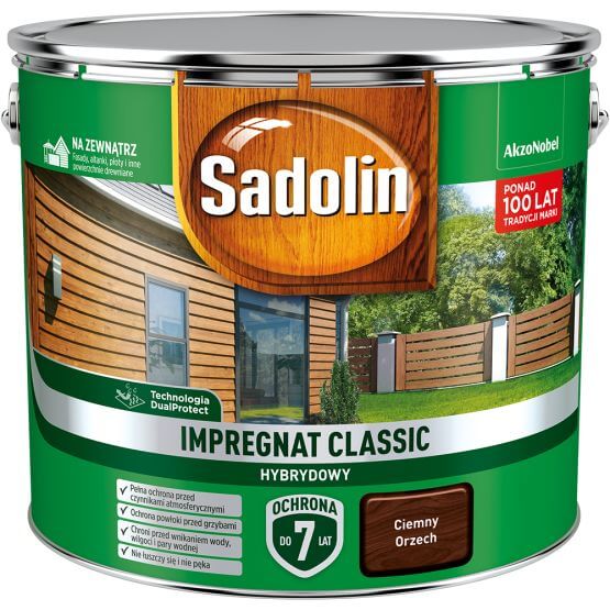 Impregnat Classic Hybrydowy Orzech Ciemny 9L Sadolin