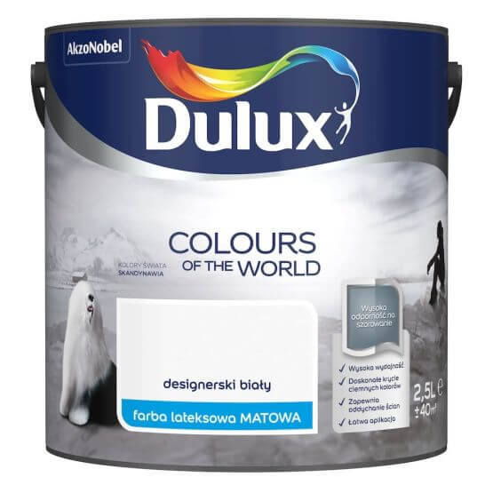 Farba Kolory Świata Designerski Biały 2,5L Dulux