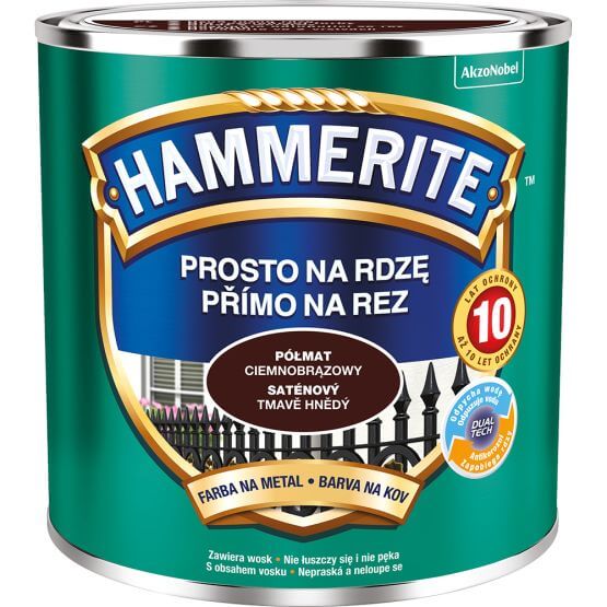 Farba Prosto Na Rdzę Półmat Brąz Ciemny 0.25L Hammerite