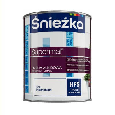 Emalia Alkidowa Supermal Śnieżnobiała Satynowa Połysk 0,75L Śnieżka