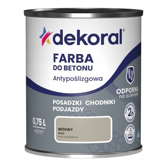 Farba Do Betonu Akrylit B Beżowy 0,75L Dekoral