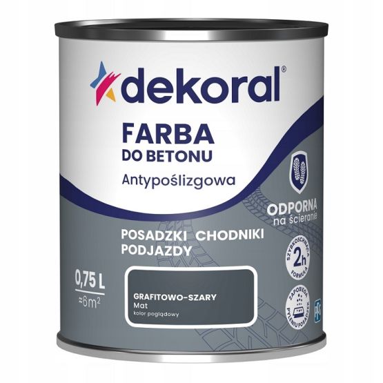 Farba Do Betonu Akrylit B Grafitowo-Szary 0,75L Dekoral