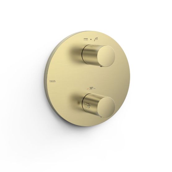 Bateria Prysznicowa Podtynkowa Therm-Box Study Złoty Cava 26225001CA Tres