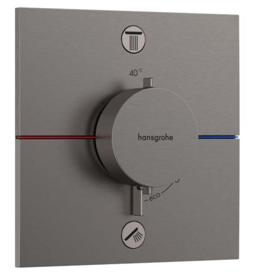 Bateria Prysznicowa Showerselect Comfort E 15572340 Czarny Chrom Szczotkowany Hansgrohe