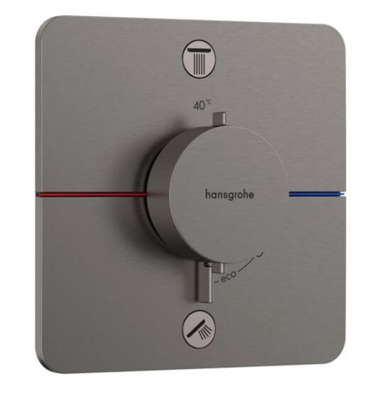 Bateria Prysznicowa Showerselect Comfort Q 15583340 Czarny Chrom Szczotkowany Hansgrohe