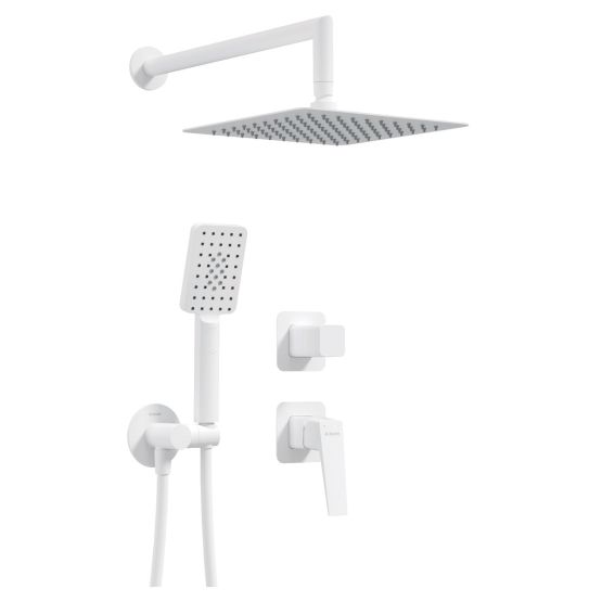 Bateria Prysznicowa Z Deszczownicą I Zestawem Prysznicowym Blur Bianco NQL_A9YK Deante