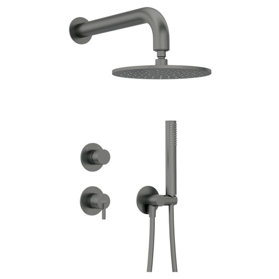 Bateria Prysznicowa Z Deszczownicą I Zestawem Prysznicowym Silia Titanium NQS_D9YK Deante