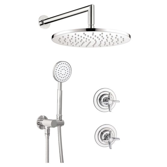 Bateria Prysznicowa Z Deszczownicą I Zestawem Prysznicowym Temisto Chrom NAC_09QT Deante