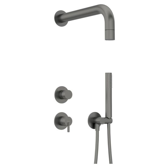 Bateria Prysznicowa Z Głowicą Prysznicową I Zestawem Prysznicowym Silia Titanium NQS_D9XK Deante