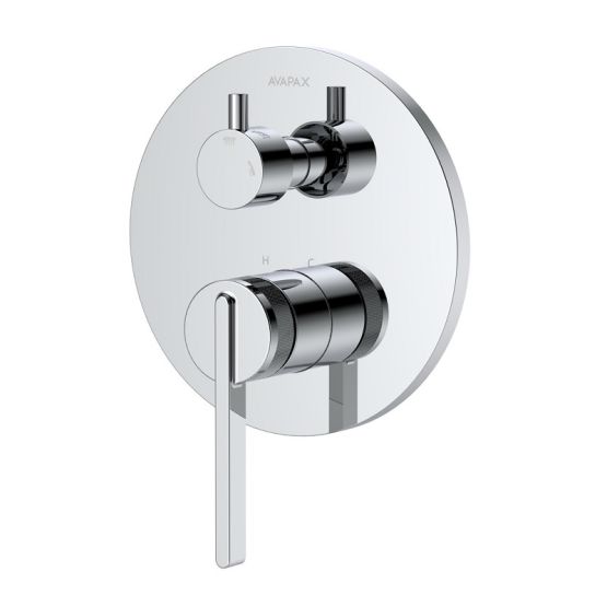 Bateria Prysznicowo Wannowa Podtynkowa Dwufunkcyjna Aurevo Chrom ABAU521111 Avapax