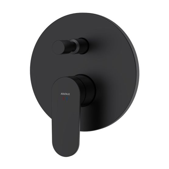 Bateria Prysznicowo Wannowa Podtynkowa Dwufunkcyjna Lunepo Czarny ABLU521311 Avapax