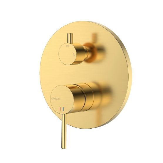 Bateria Prysznicowo Wannowa Podtynkowa Dwufunkcyjna Ultimate Złoty Szczotkowany ABUL5212C1 Avapax