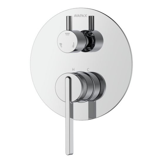 Bateria Prysznicowo Wannowa Podtynkowa Trzyfunkcyjna Aurevo Chrom ABAU5311C1 Avapax