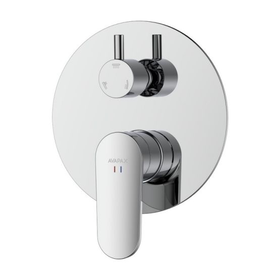 Bateria Prysznicowo Wannowa Podtynkowa Trzyfunkcyjna Lunepo Chrom ABLU5211C1 Avapax