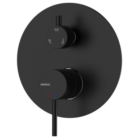 Bateria Prysznicowo Wannowa Podtynkowa Trzyfunkcyjna Ultimate Czarny ABUL5313C1 Avapax