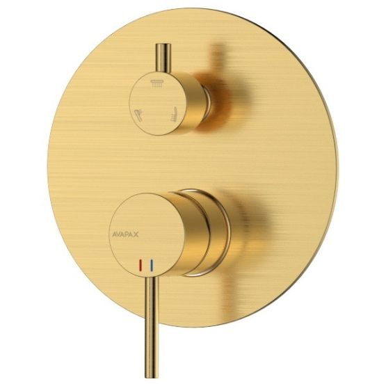 Bateria Prysznicowo Wannowa Podtynkowa Trzyfunkcyjna Ultimate Złoty Szczotkowany ABUL5312C1 Avapax
