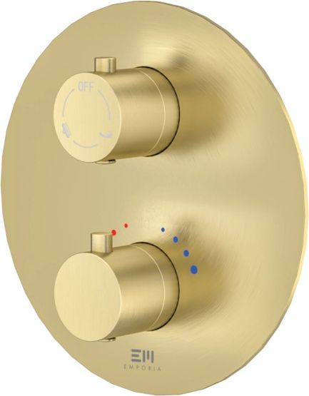 Bateria Prysznicowo-Wannowa Termostatyczna Fly Złoty Szczotkowany 03043GN Emporia
