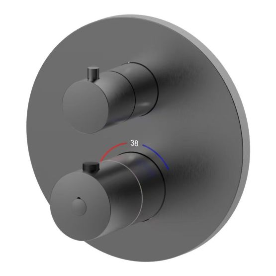 Bateria Prysznicowo-Wannowa Termostatyczna Podtynkowa Z Boxem 3-Wyjściowym Ori Gun Metal 08043BN Emporia