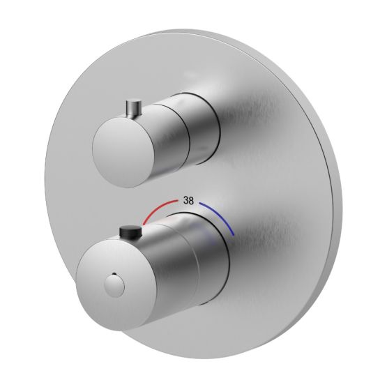 Bateria Prysznicowo-Wannowa Termostatyczna Podtynkowa Z Boxem 3-Wyjściowym Ori Nikiel Szczotkowany 08043N Emporia