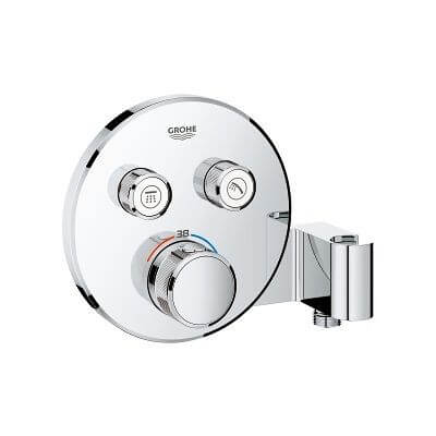 Bateria Termostatyczna Do Obsługi Dwóch Wyjść Wody, Ze Zintegrowanym Przyłączem I Uchwytem Prysznicowym Grohtherm SmartControl 29120000 Grohe